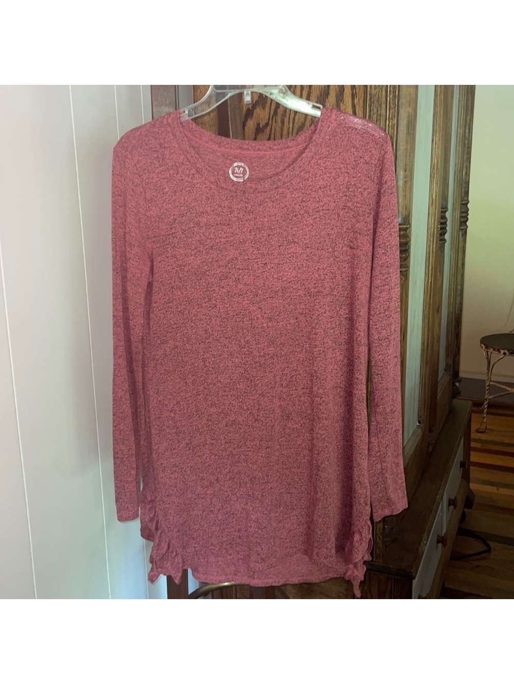 Women’s Heathered Dark Pinkish Maroon Maurice’s 24/7 High Low Tunic Medium Tote3